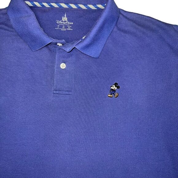 DisneyParks Mickey Mouse Polo Shirt Men's Large Blue Short Sleeve Colored Mickey - Picture 2 of 6